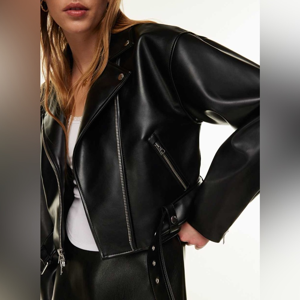Aritzia Wilfred Vegan Leather Moto Jacket